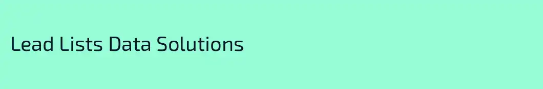 Lead Lists Data Solutions